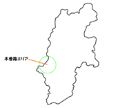 信州（長野県）・木曽路の地図