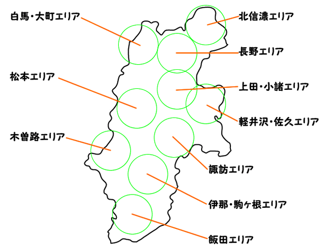 信州・長野県の地図